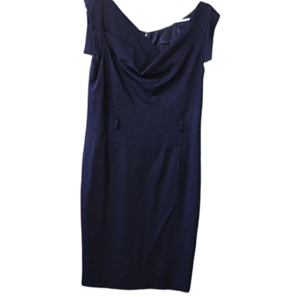Andrea Baker Black Career Pencil Dress Structured LG